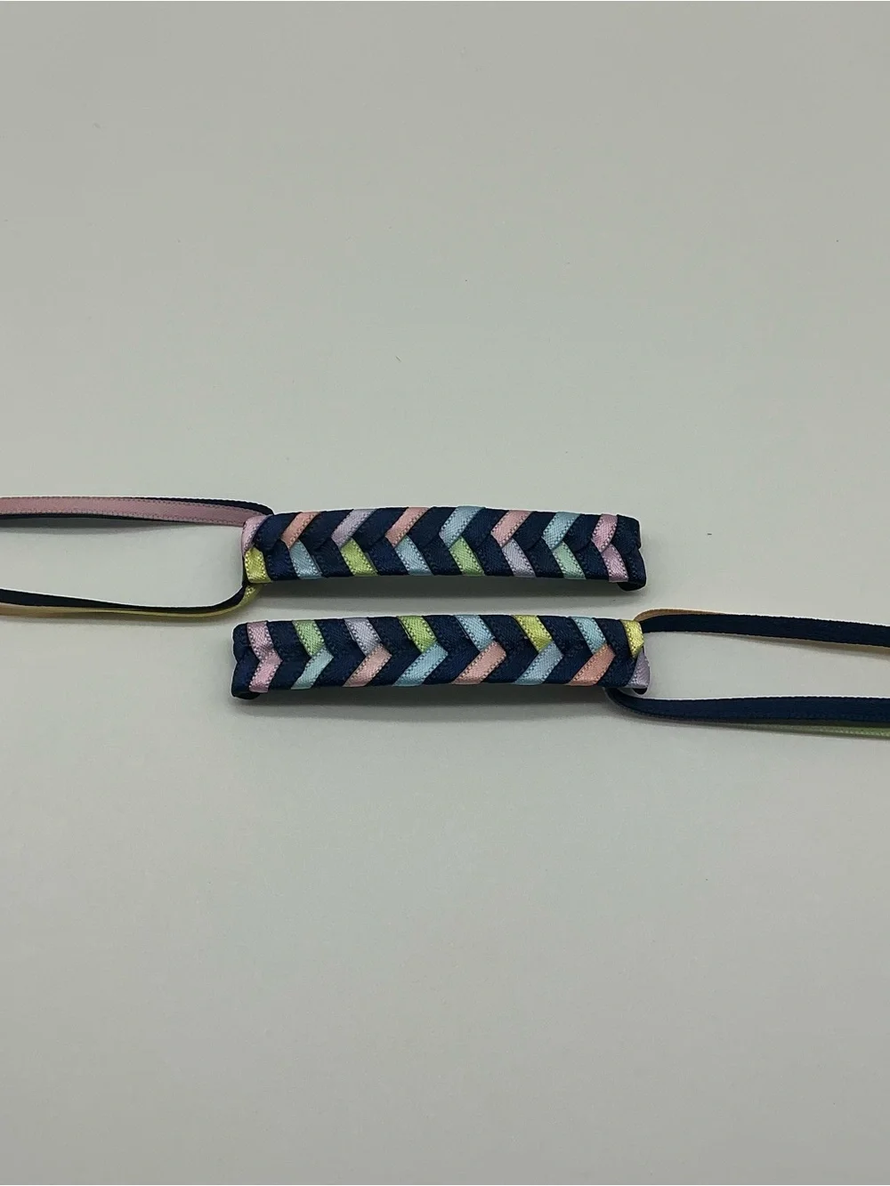 Navy and Pastel Rainbow 80s Barrettes & 12 Jelly Bracelets